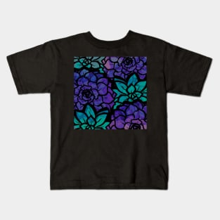 Purple and Teal Petal Punch - Digitally Illustrated Abstract Flower Pattern for Home Decor, Clothing Fabric, Curtains, Bedding, Pillows, Upholstery, Phone Cases and Stationary Kids T-Shirt